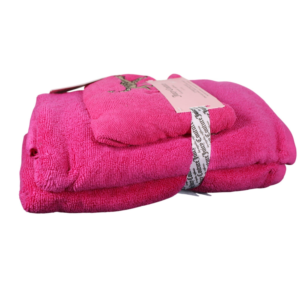 Pink Juicy Couture Leopard Print 3-PC Bath Set Hair Wrap Towel Two Cotton Towels
