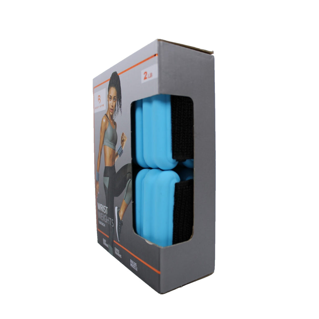 BODY HYPE Wrist Weights Adjustable 2lbs Set Comfortable 1lb Each Fitness Blue