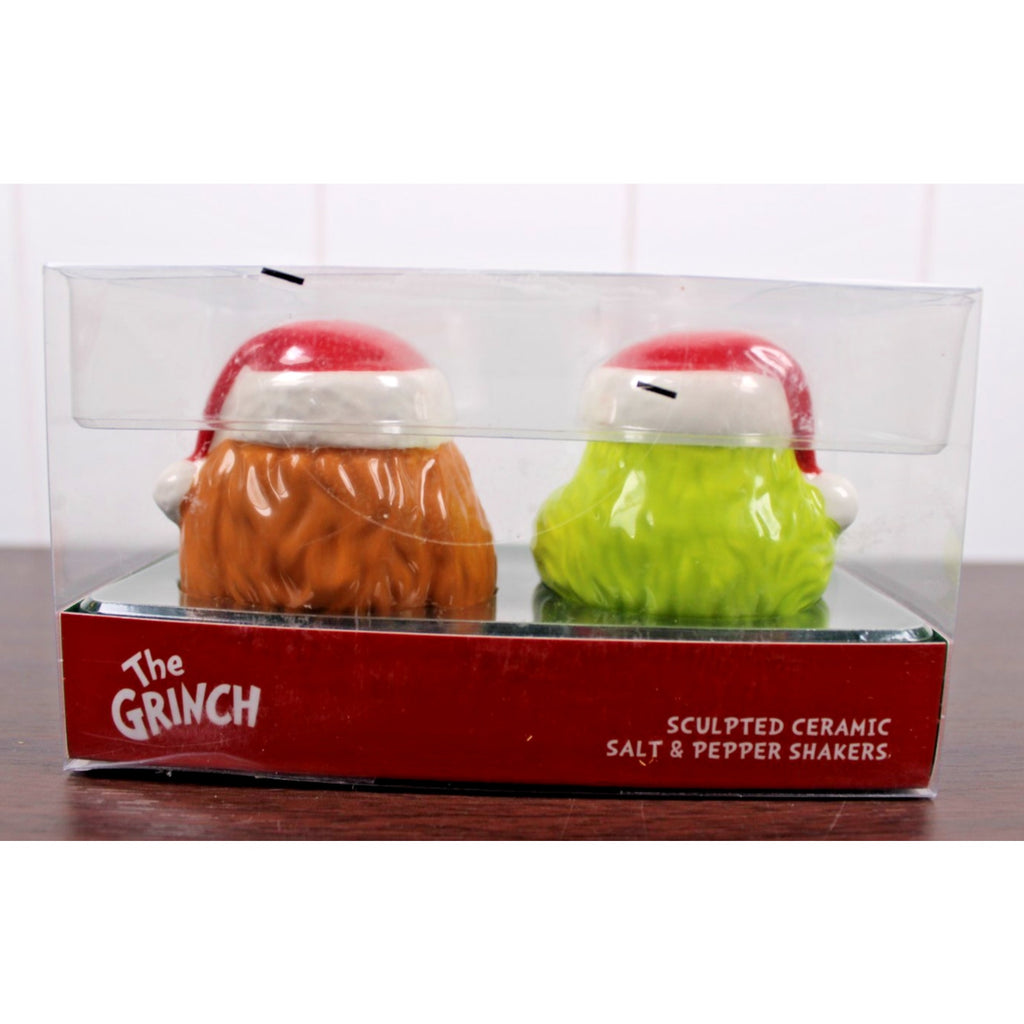 New How the Grinch Stole Christmas Grinch Max Ceramic Salt & Pepper Shakers Set