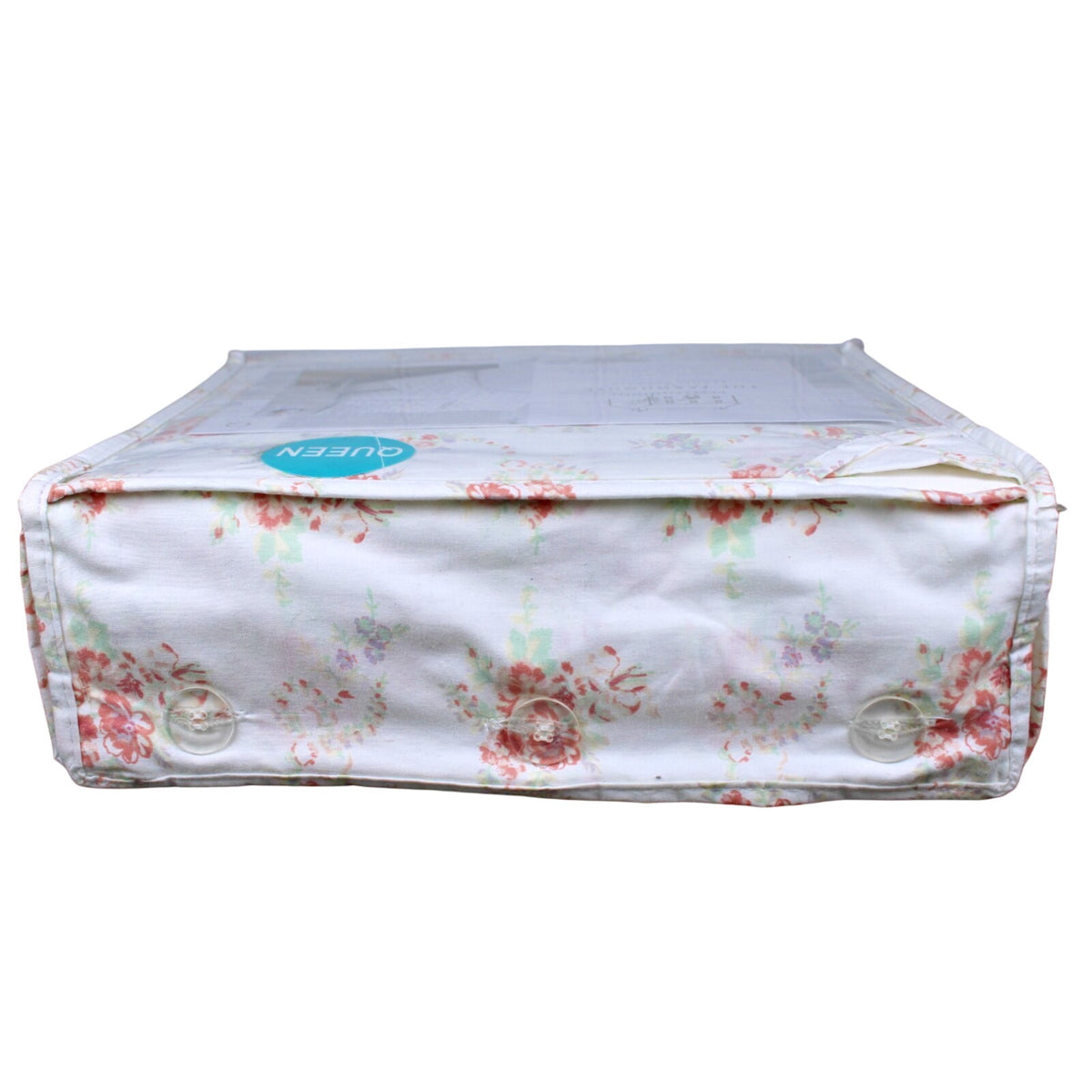 The Farmhouse Rachel Ashwell 100% Cotton Coral & Mint Floral QUEEN Sheets NEW