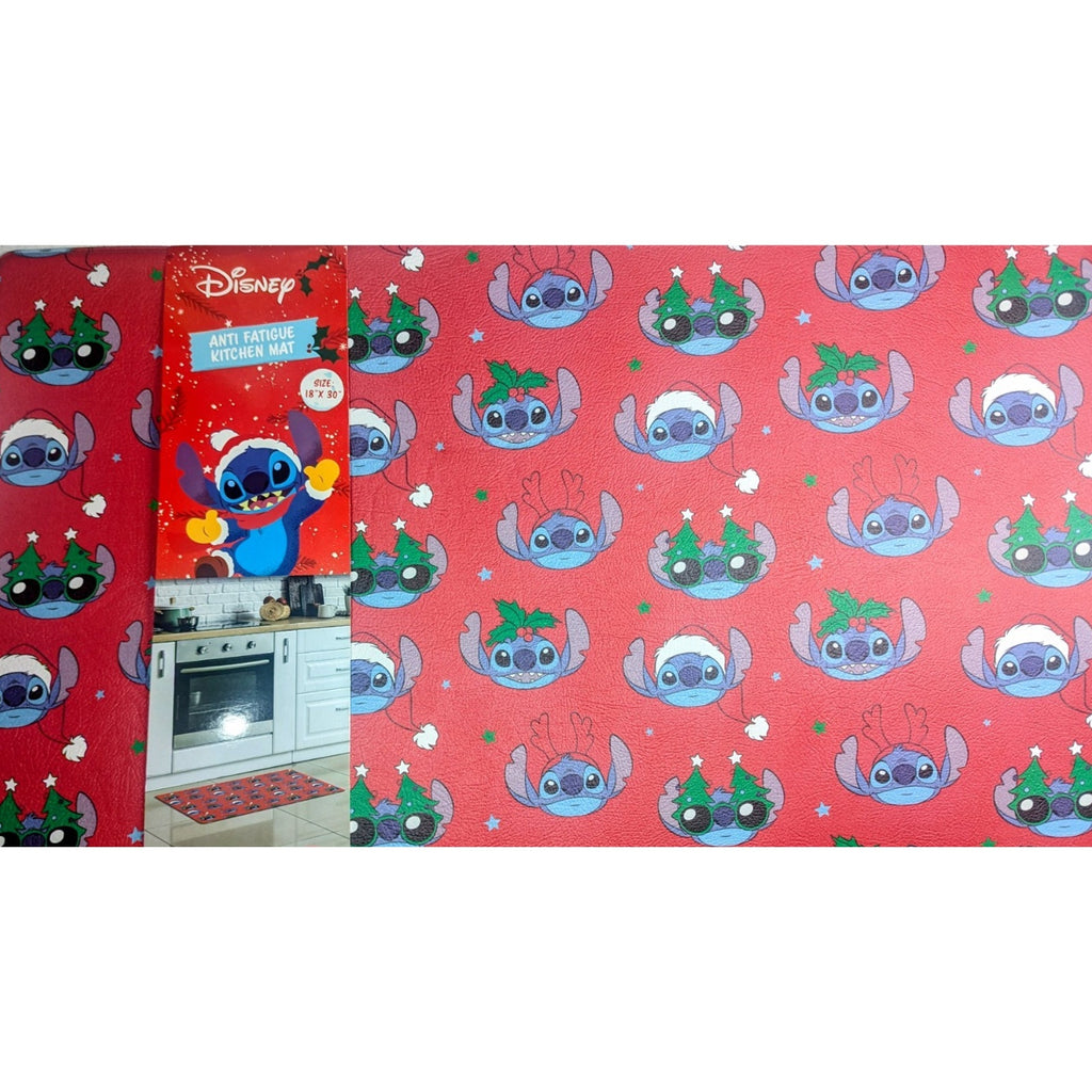 Disney Stitch Anti Fatigue Kitchen Mat 18 X 30” Christmas Tree Santa Hat NEW