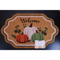 Coir Welcome Door Mat, Pumpkins, 4lbs. Autumn Amber Thanksgiving 18x30 Non-Slip
