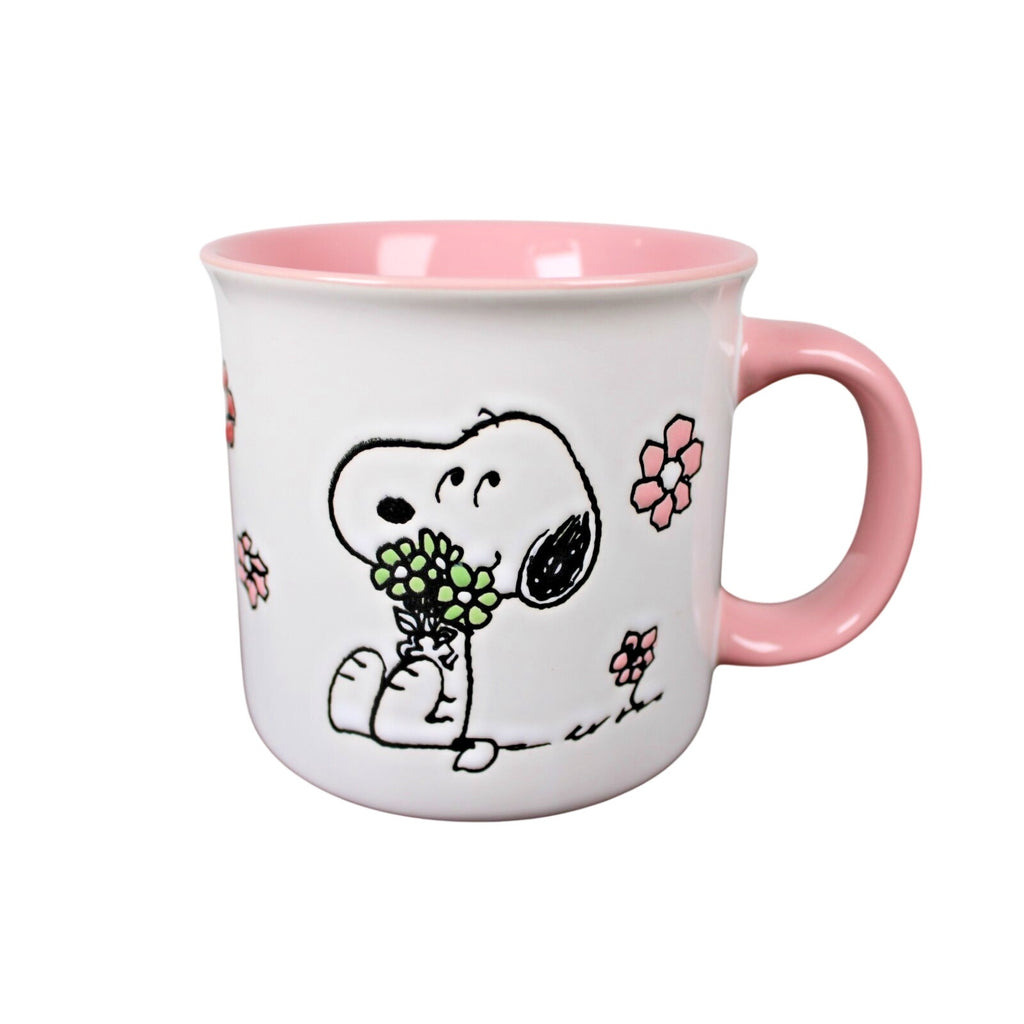 Peanuts Snoopy & Flowers Jumbo 21 oz Coffee Mug, Soup Mug, Hot or Cold Beverages