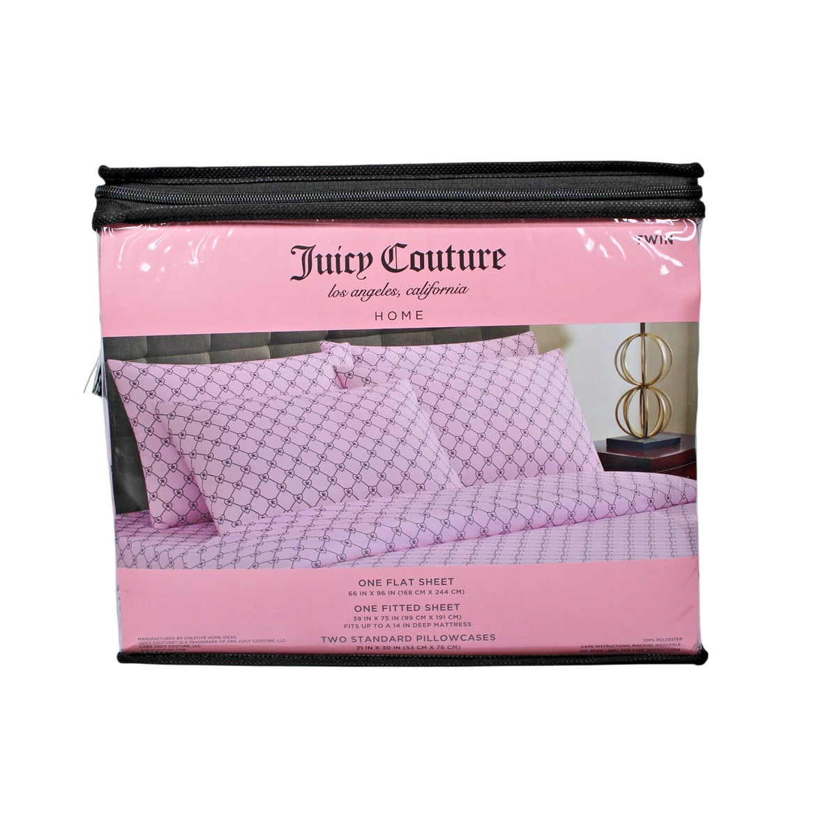 Juicy Couture Twin 4psc Bed Sheet Chains and Hearts