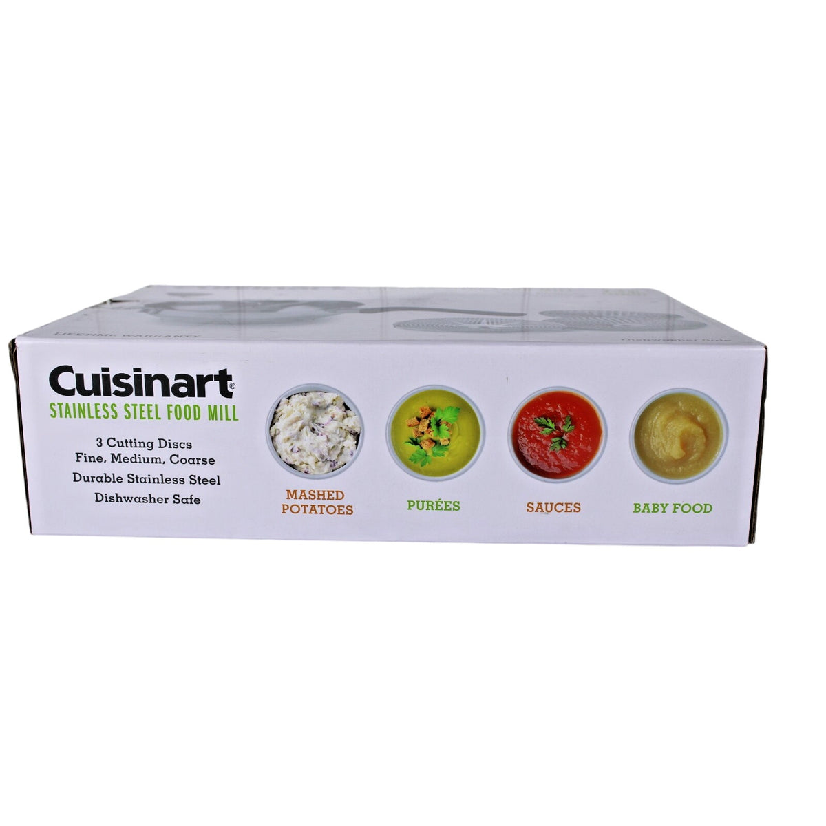Cuisinart Stainless Steel Food Mill 2.3 Qt-3 Cutting Discs Fine, Medium, Coarse