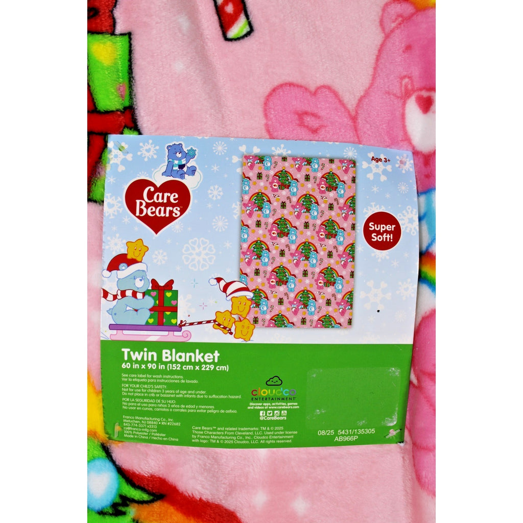 Cloudco Viral Care Bears Twin Size 60" x 90" Plush Christmas Blanket Hard 2 Find