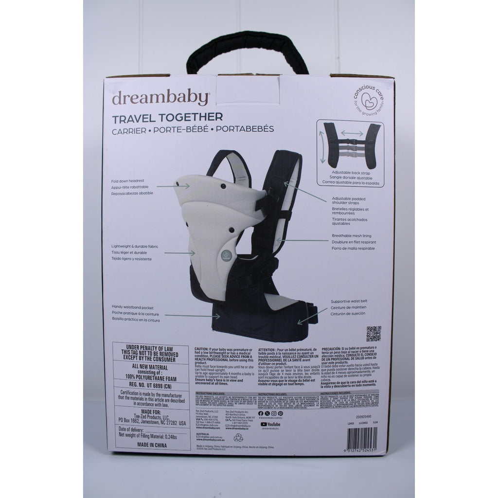 Dreambaby Travel Together Baby Carrier 3 Positions 8-33Lbs Infant 3-in 1