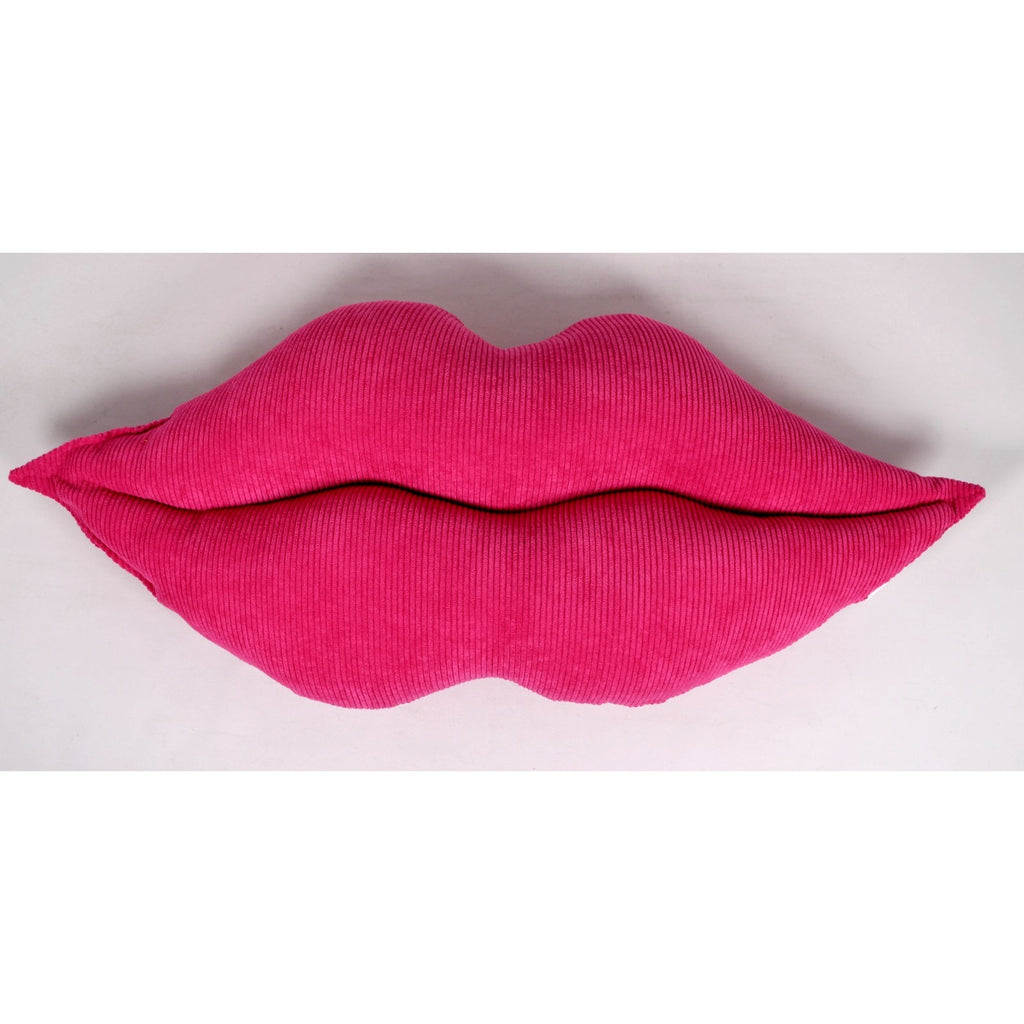 Corduroy Lip Shaped Throw Pillow Cushion Hot Pink - 24 x 10 inches