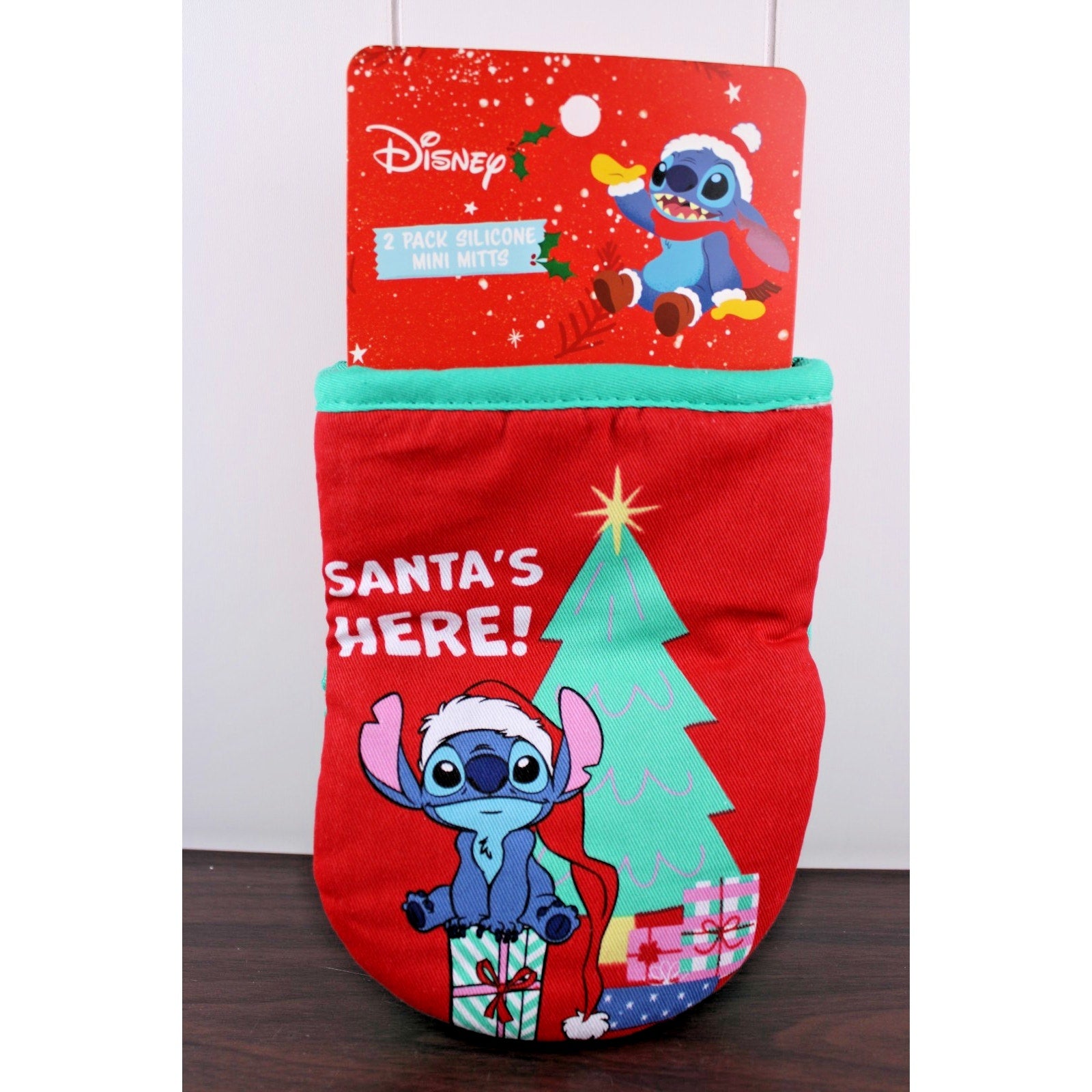 2 Pack Disney Stitch a Christmas fun day Oven Mini Mitts