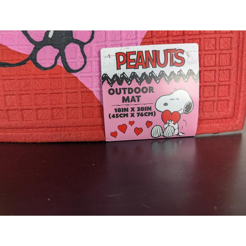 PEANUTS Outdoor Mat 18"x30" Snoopy & Woodstock, Hearts