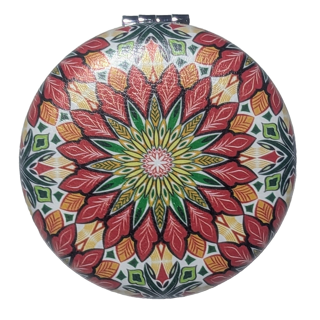 Pocket Mirror for Women Small Travel Mirror Magnifying Mandala Designs Flowers
