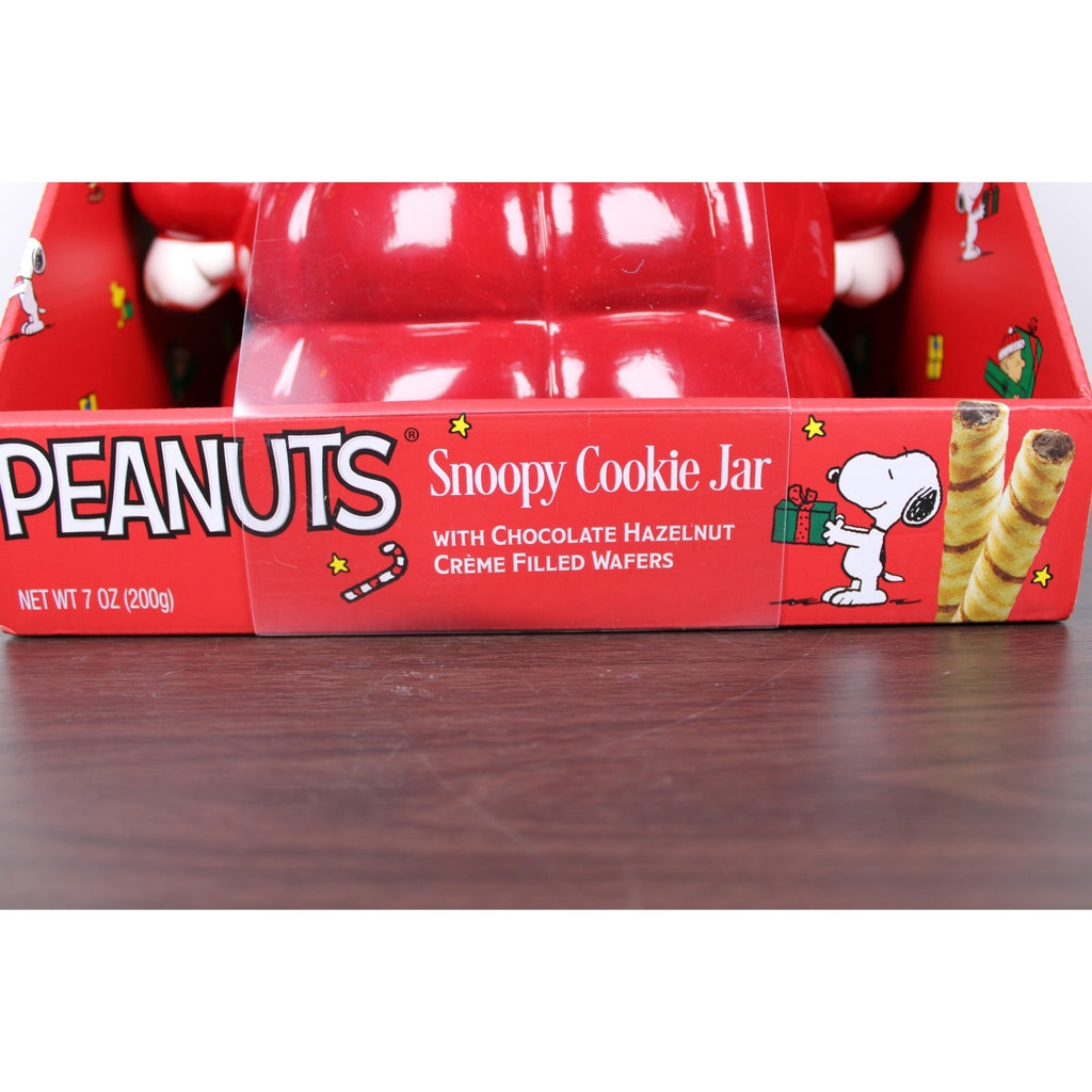 Peanuts Snoopy & Woodstock Red Puffer Jacket Cookie Jar Canister Christmas