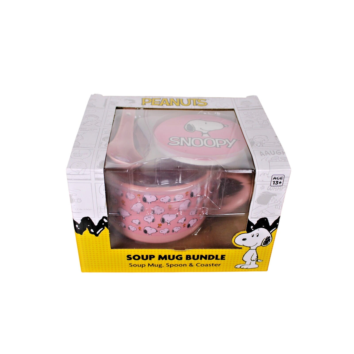 Peanuts Snoopy Soup Mug Bundle 24floz, Coaster, Spoon & Soup Mug