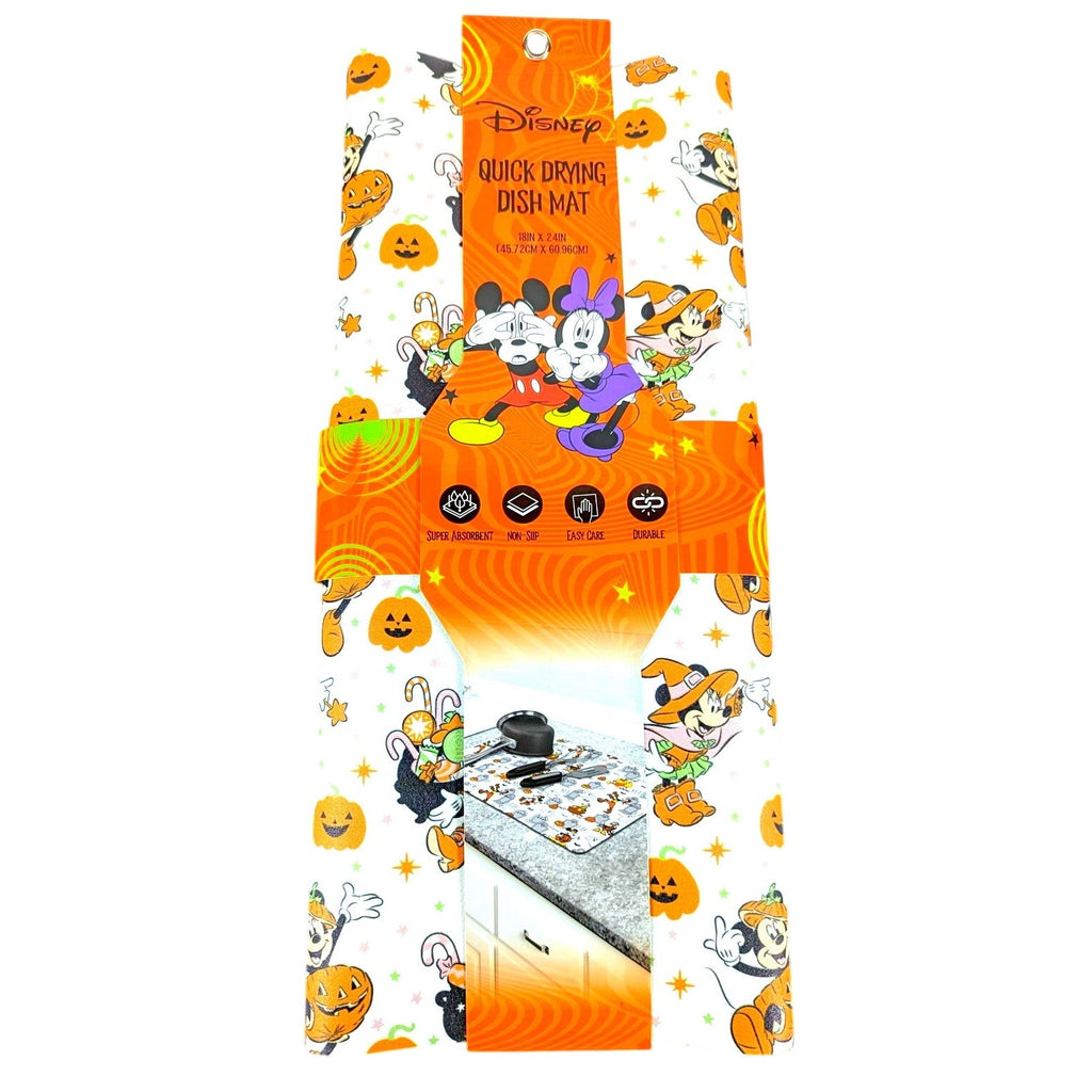 Disney Mickey Mouse Quick Dish Drying Mat 18"x24" Halloween, Minnie Mouse