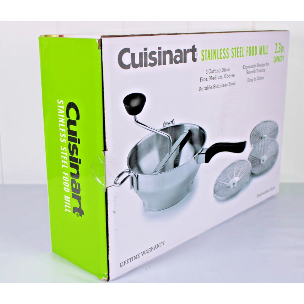 Cuisinart Stainless Steel Food Mill 2.3 Qt-3 Cutting Discs Fine, Medium, Coarse