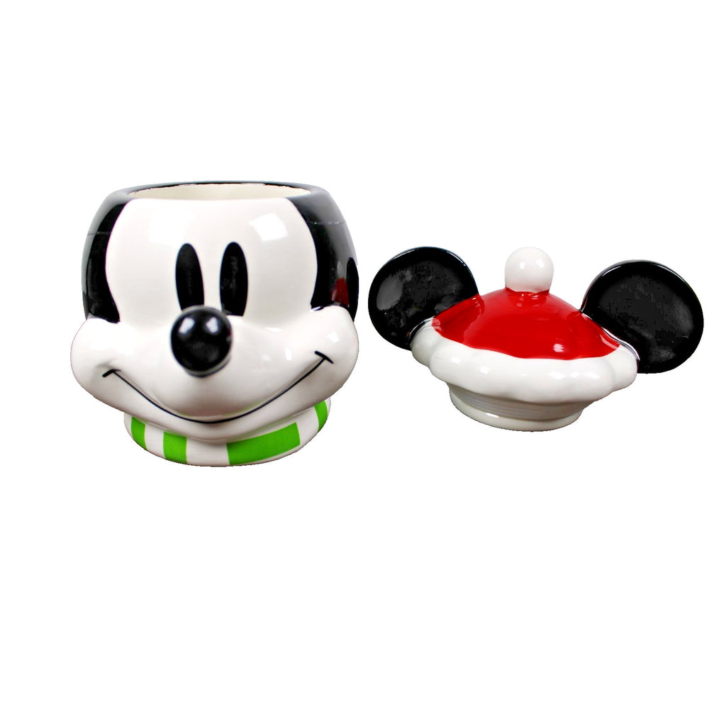 Mickey Mouse Cookie Jar Christmas Holiday Santa Hat