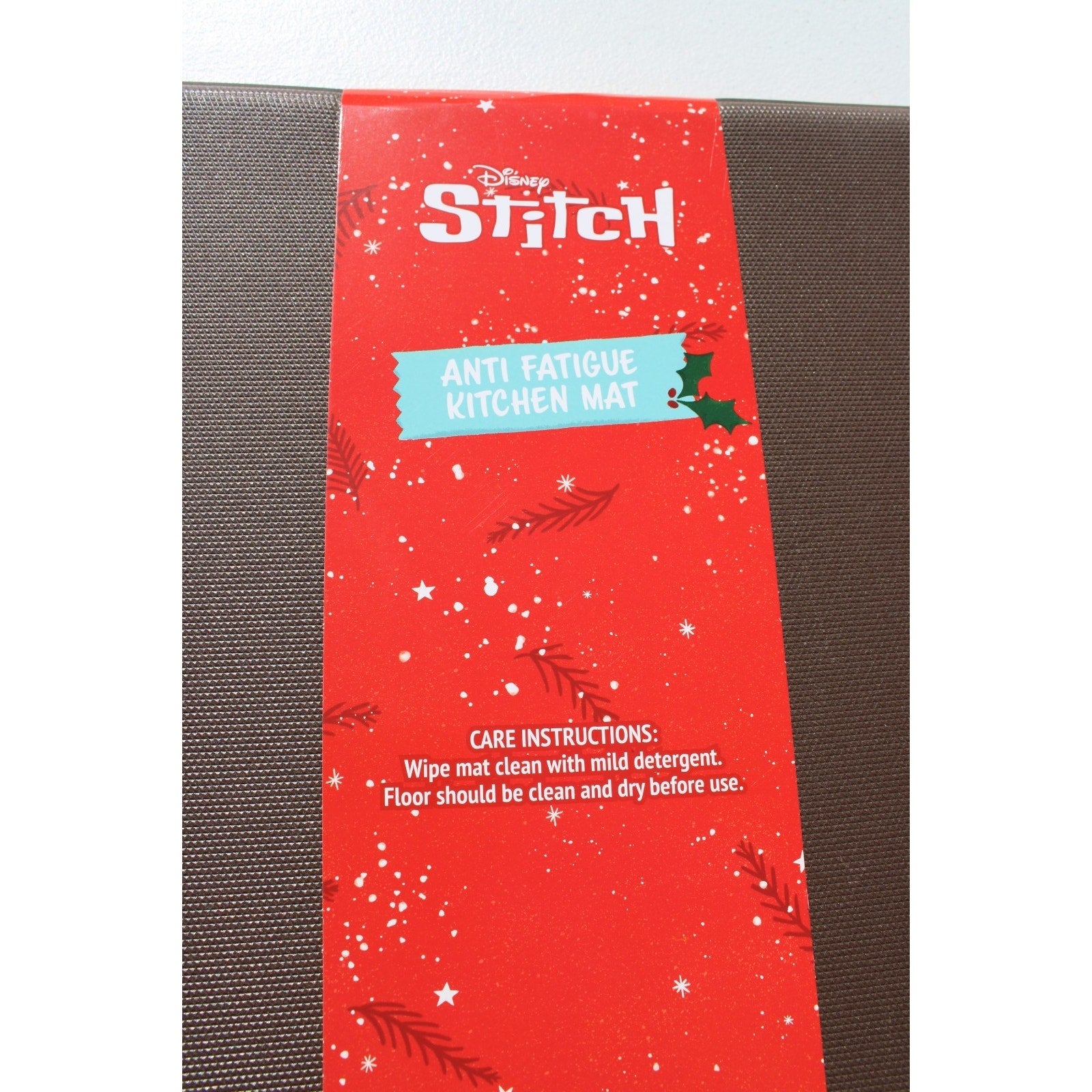 Disney Stitch Anti Fatigue Kitchen Mat 18 X 30” Christmas Tree Santa Hat NEW