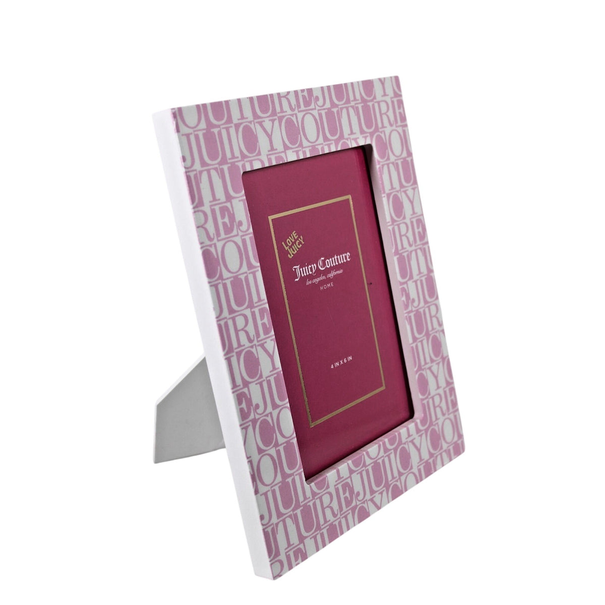 Juicy Couture 4x6 Picture Frame, Pink, White table easel