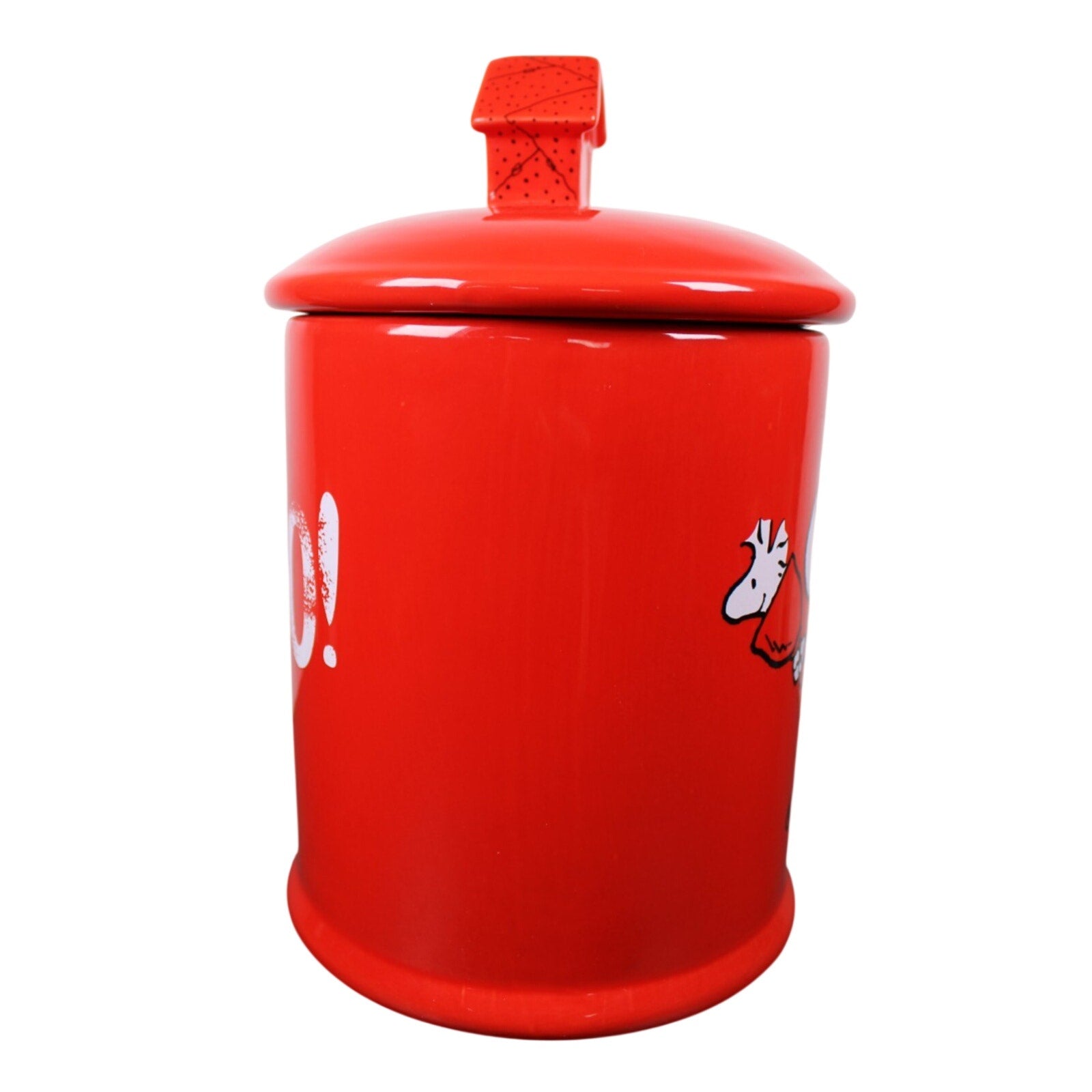 Bell Ringing Santa Snoopy Christmas Cookie Jar / Dog Treat Canister