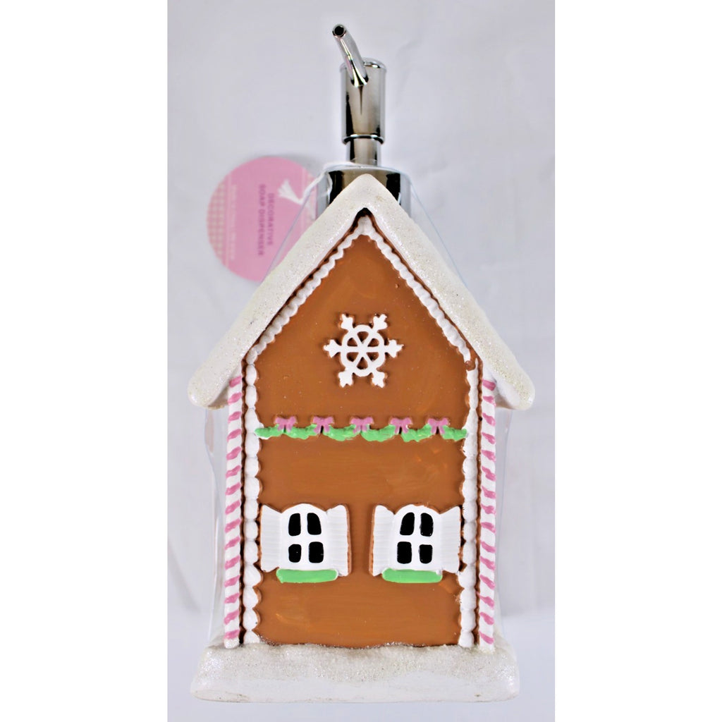 Large Glittery Gingerbread Cookie House Christmas Soap Lotion Dispenser New
