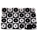 BETSEY JOHNSON, BLACK & WHITE DAISY CHECKER DESIGN BATH RUG - 20"X32"
