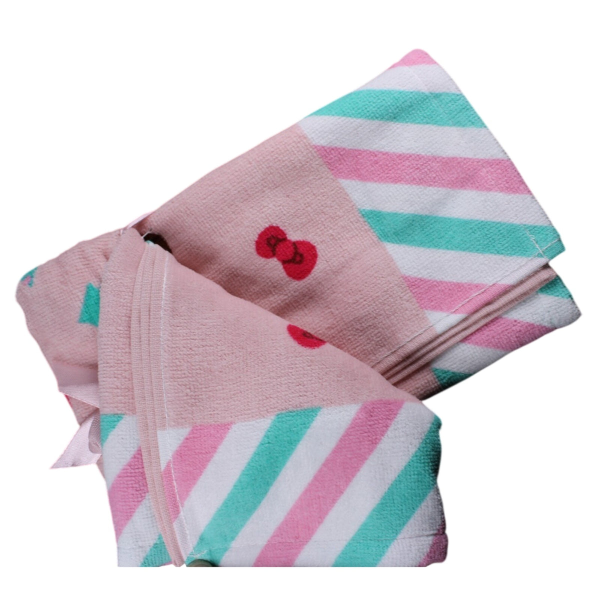 Hello Kitty Christmas Presents Hearts Santa Hat Pink 2 pack Hand Towels