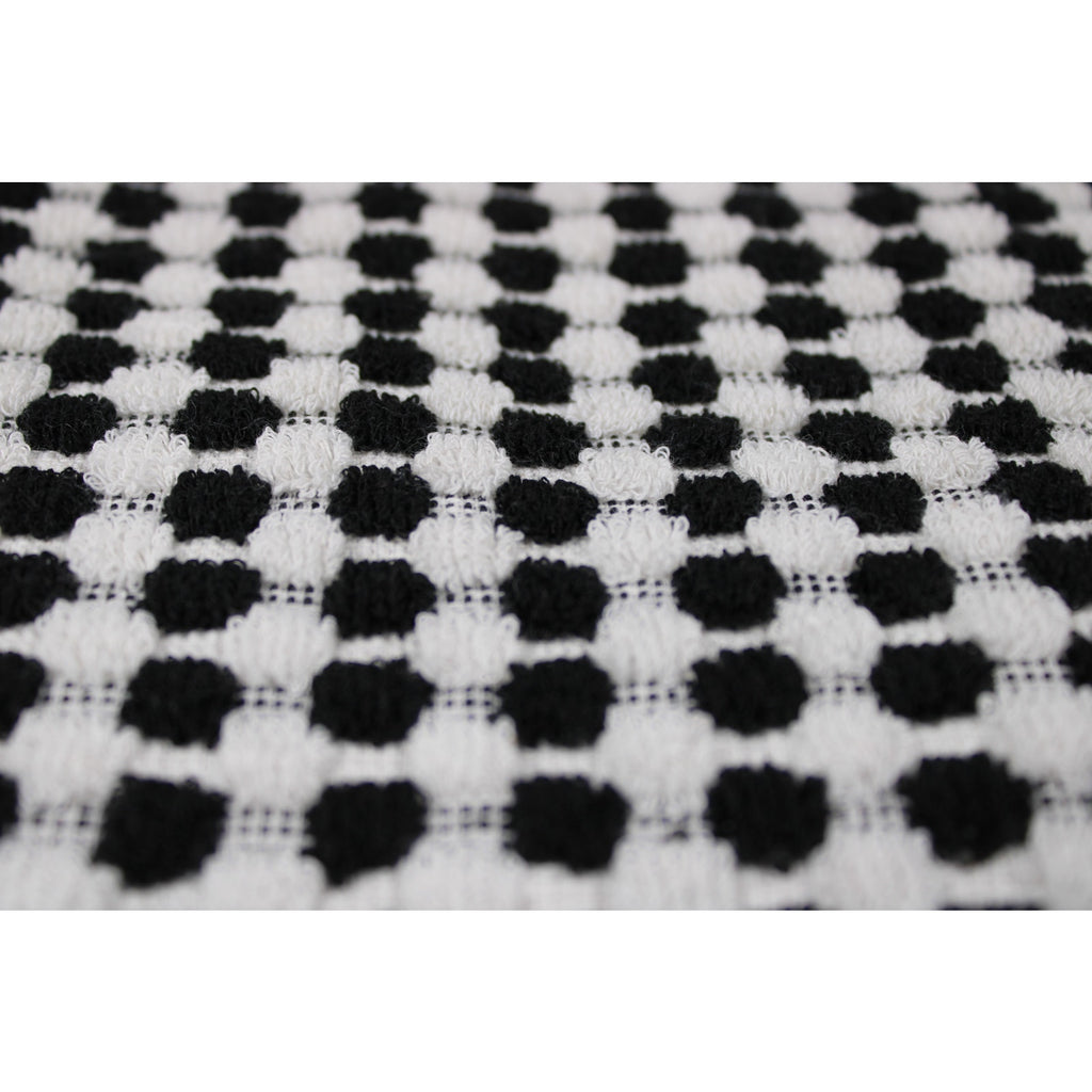 RACHEL ZOE 4pc Bath Towel Set Black White Polka Dot Bath, Hand - Turkish Towels  NEW