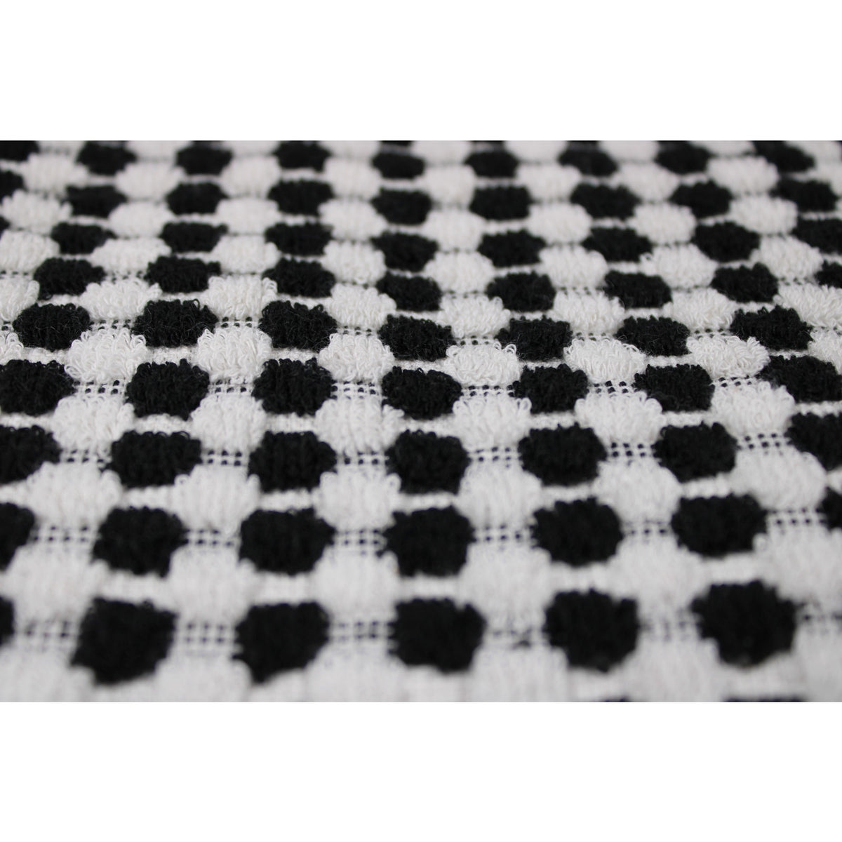 RACHEL ZOE 4pc Bath Towel Set Black White Polka Dot Bath, Hand - Turkish Towels  NEW