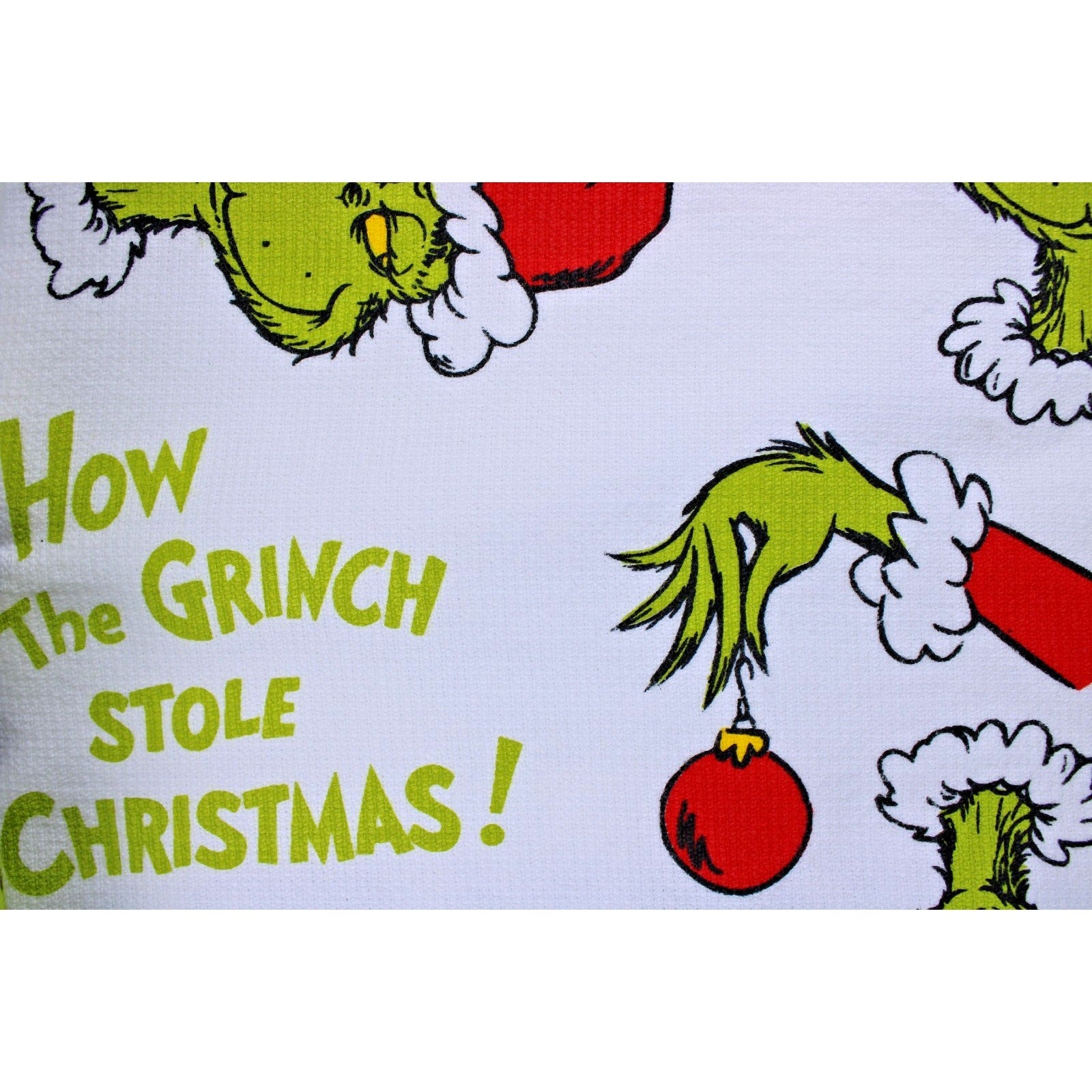 Set Of 3 Dr. Seuss How The Grinch Stole Christmas Kitchen Towels