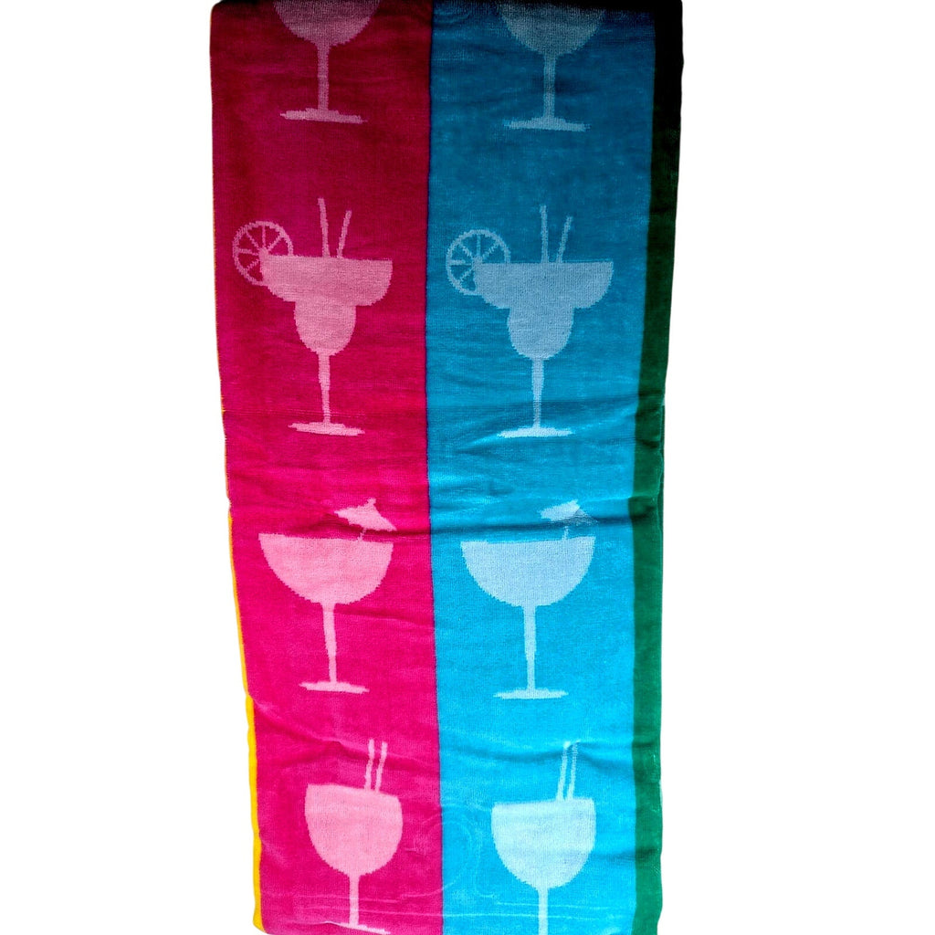 CH Style-Women Owned 36x68 Beach Towel, Drinks, 100% Cotton