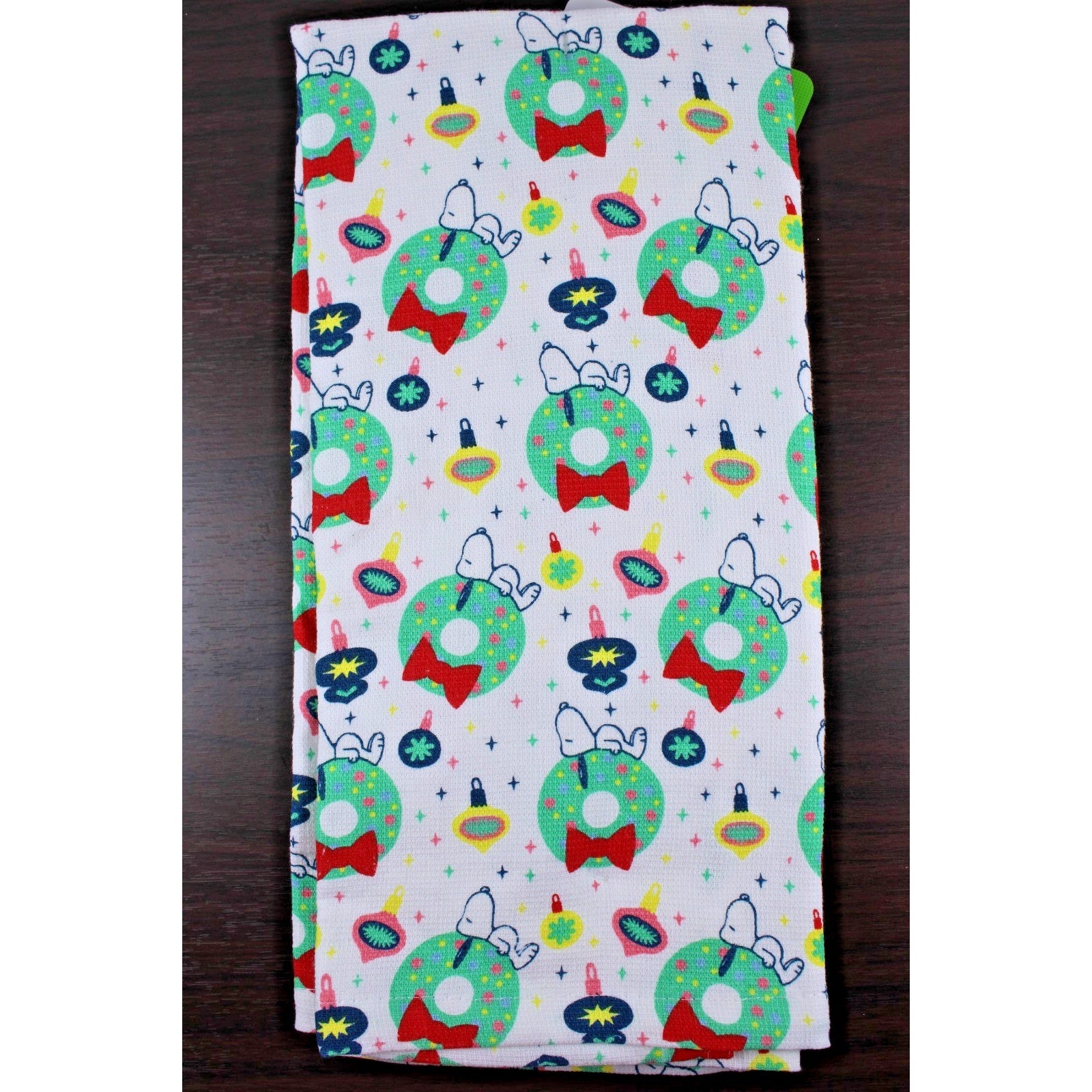 Peanuts Best Brands 2025 Snoopy Wreaths Christmas Kitchen Towel Set 18x28 Cotton