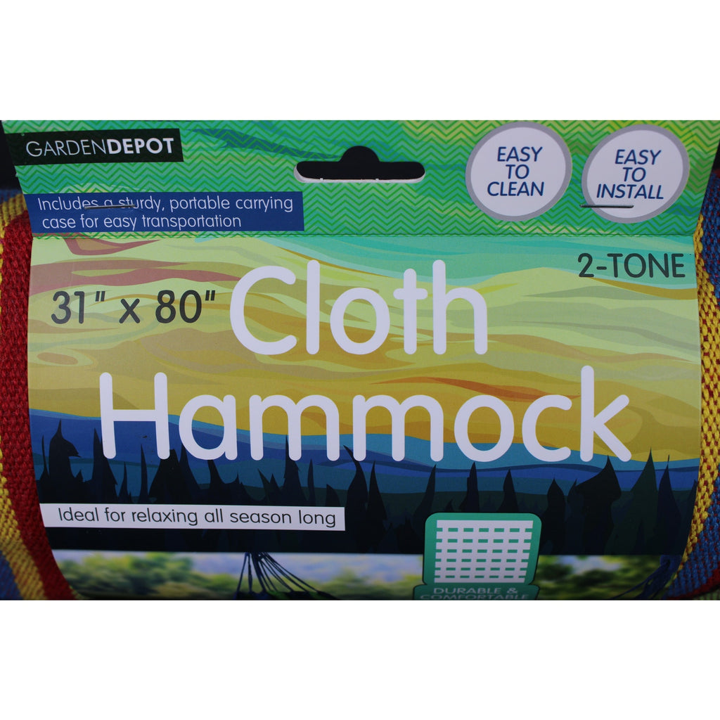 Garden Depot Cloth Hammock 2-Tone in Carrying Case, 260Lb Max Weight Capacity