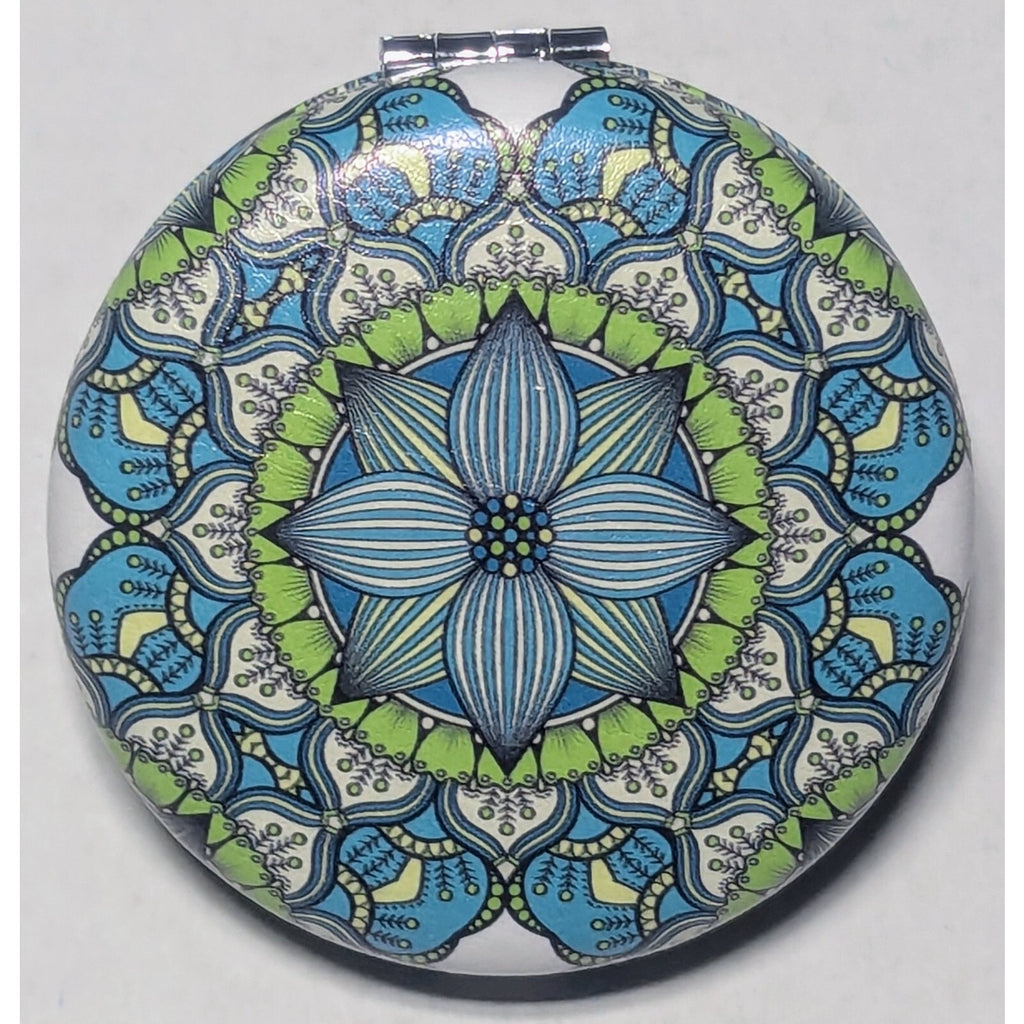Pocket Mirror for Women Small Travel Mirror Magnifying Mandala Designs Flowers