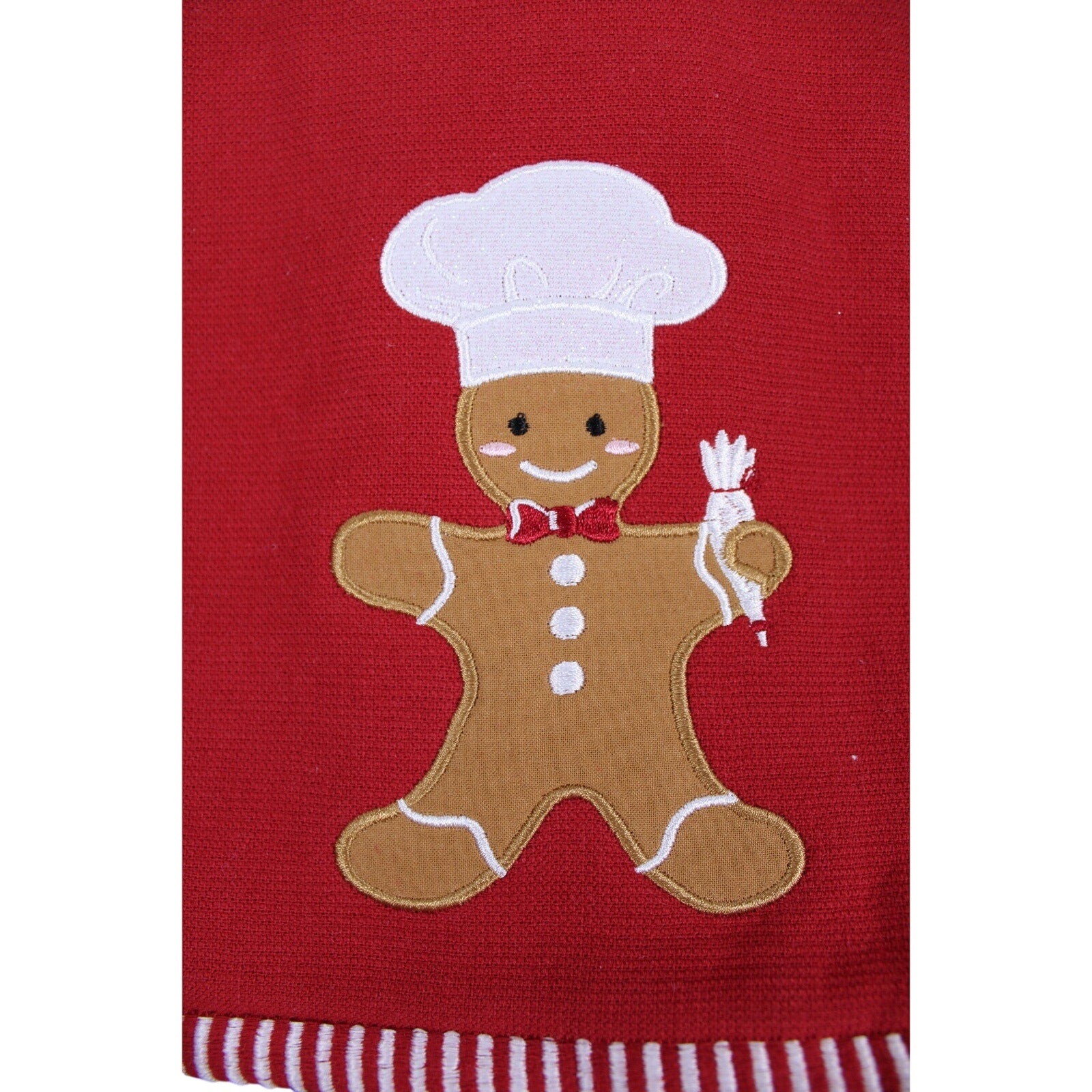 Gingerbread Cookie Man, 4-pc cotton Kitchen Towels 16" x 26" Christmas Holiday