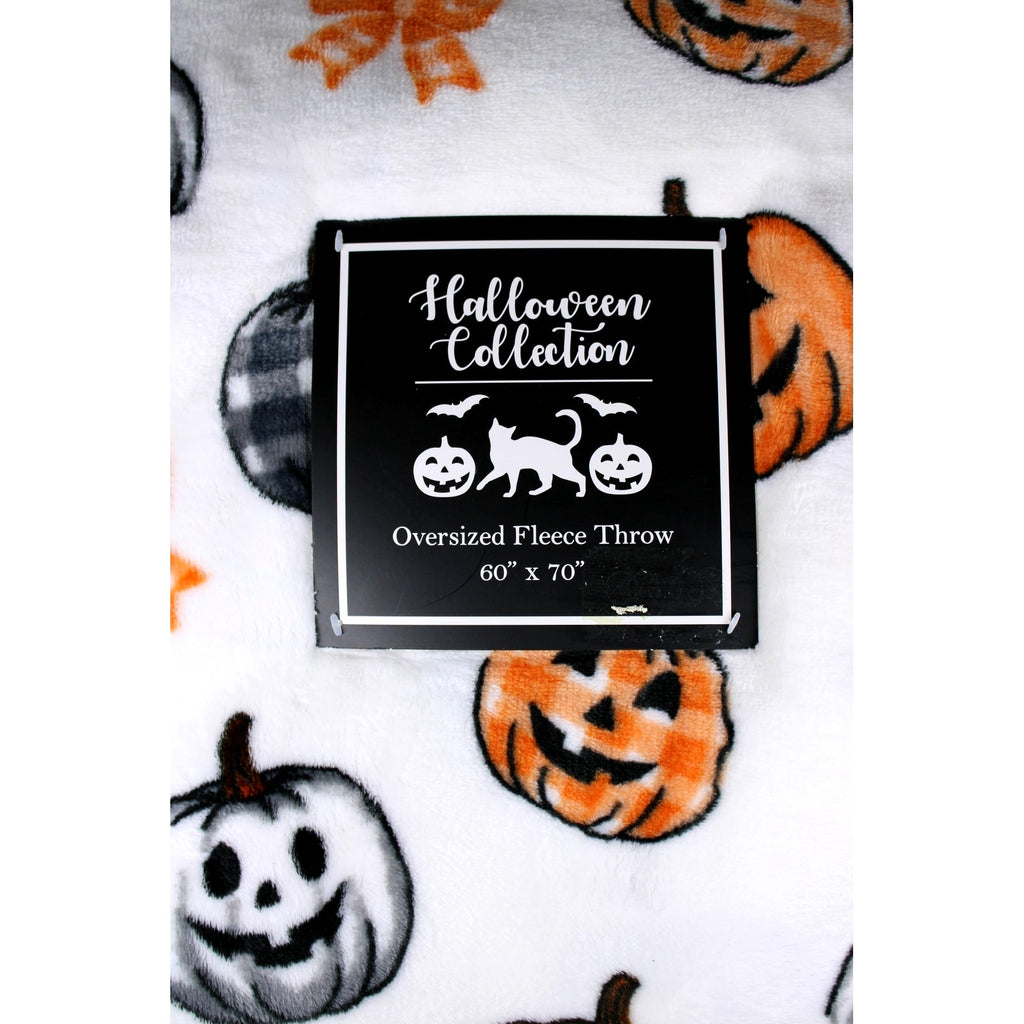 Halloween Collection Oversized Fleece Pumpkins & Bows Throw - 60"x70"
