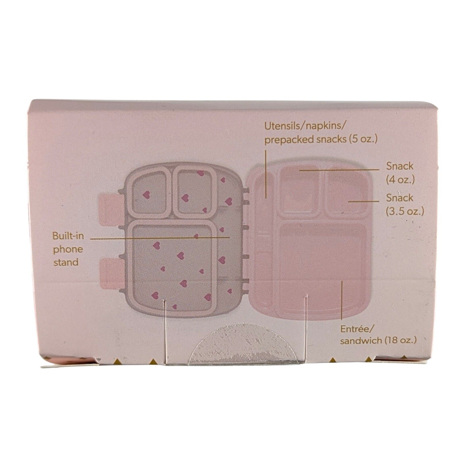 Paris Hilton Bento Style Box 4 Compartment Lunch Box Pink Hearts NEW