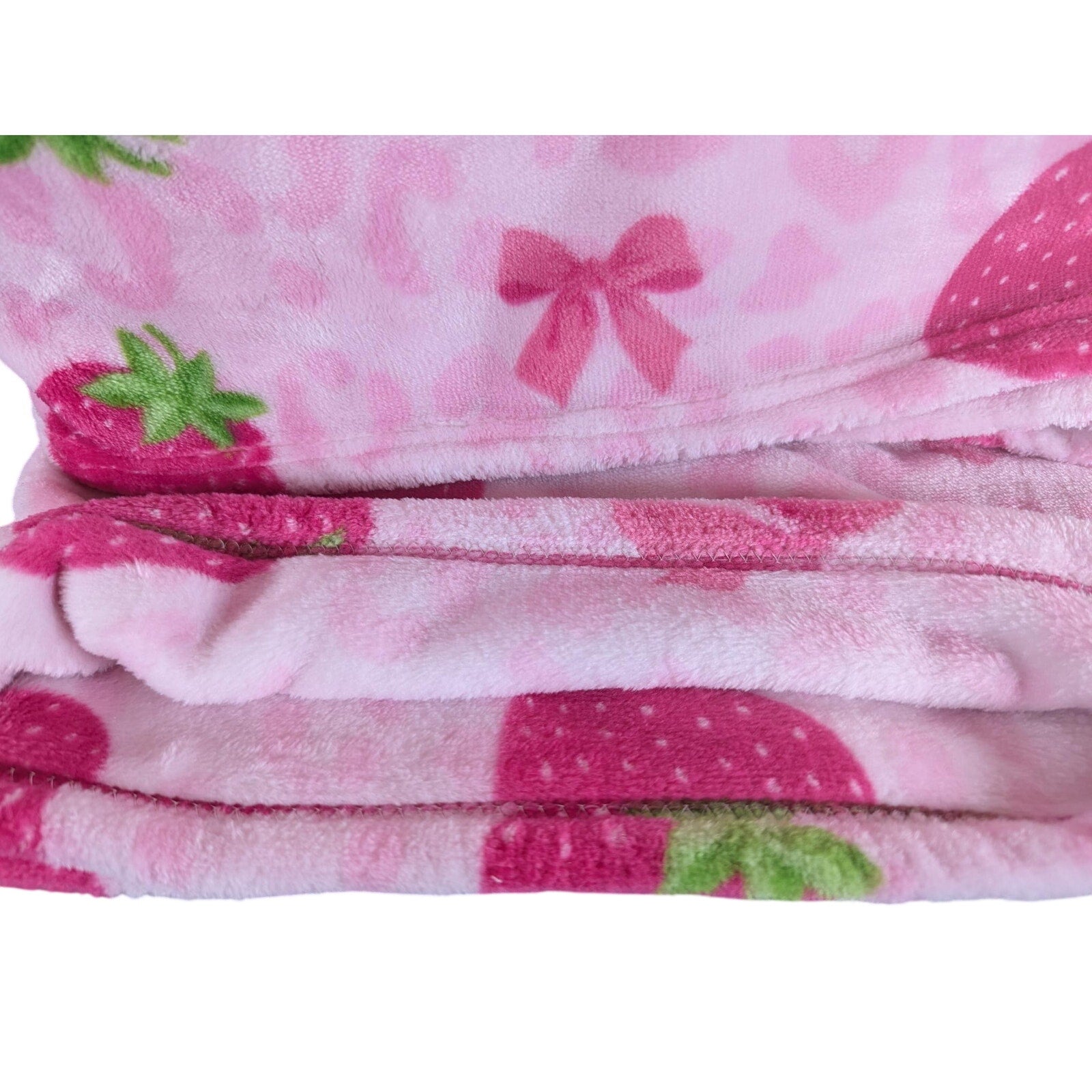 Juicy Couture Kids Plush Throw, 50x70, Strawberries, Pink Bows