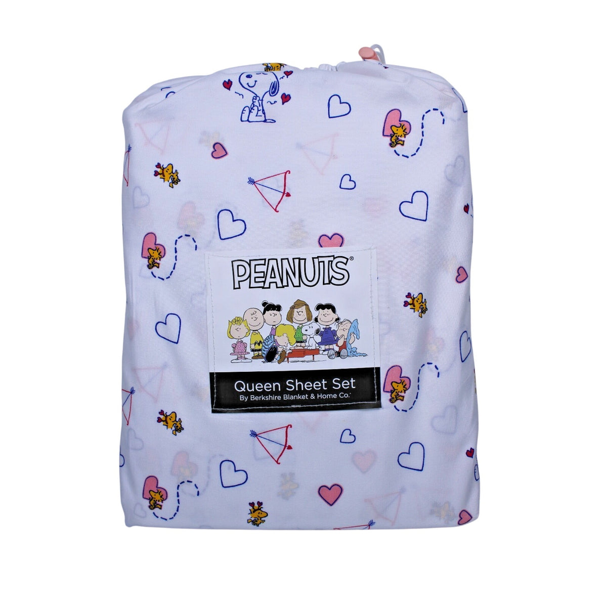 Peanuts Snoopy Queen 4pc Sheet Set By Berkshire Heart Valentines Anniversary NEW